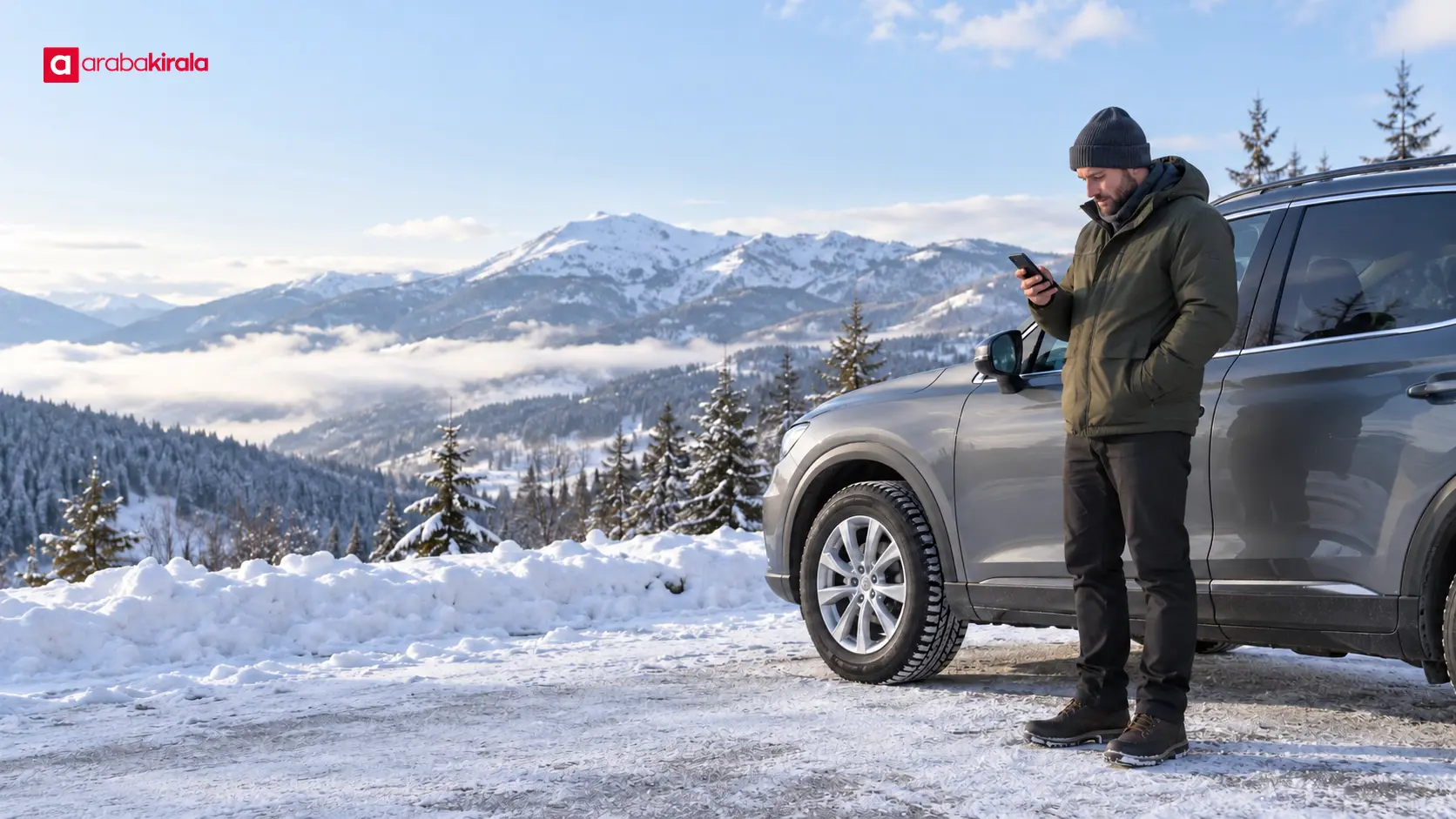 Ilgaz yolculuğu öncesi güvenli bir noktada hava ve yol koşullarını kontrol etme Ilgaz yolculuğu öncesi güvenli bir noktada hava ve yol koşullarını kontrol etme