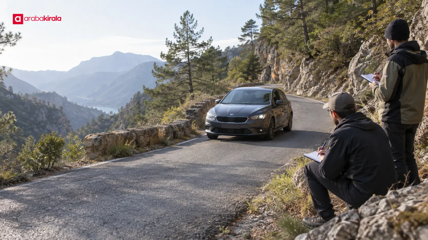 Ralli ekibinin dar etap yolunu keşif sırasında incelemesi