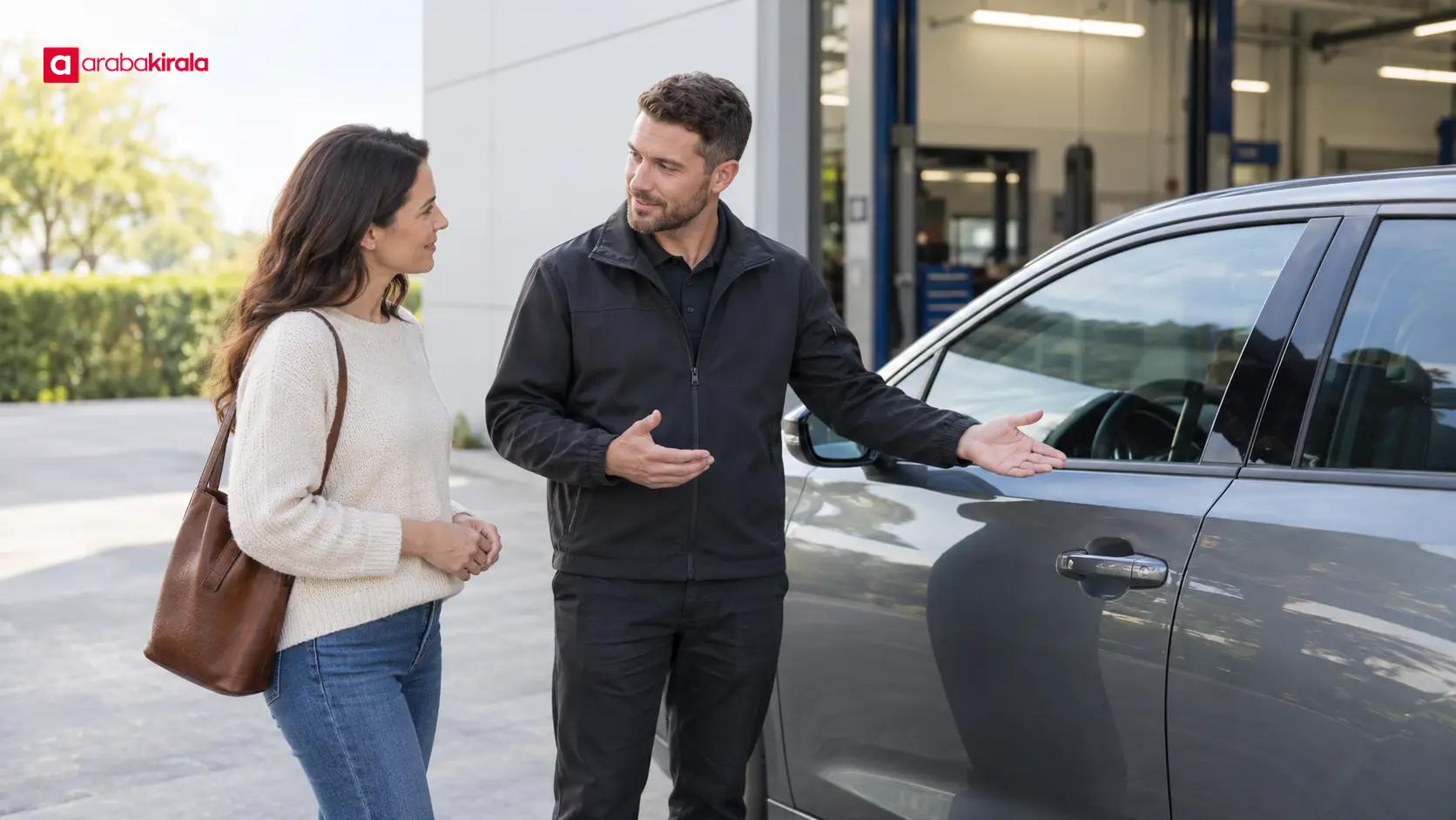 Servis danışmanı müşteriye onarım süreci ve ikame araç planını açıklıyor