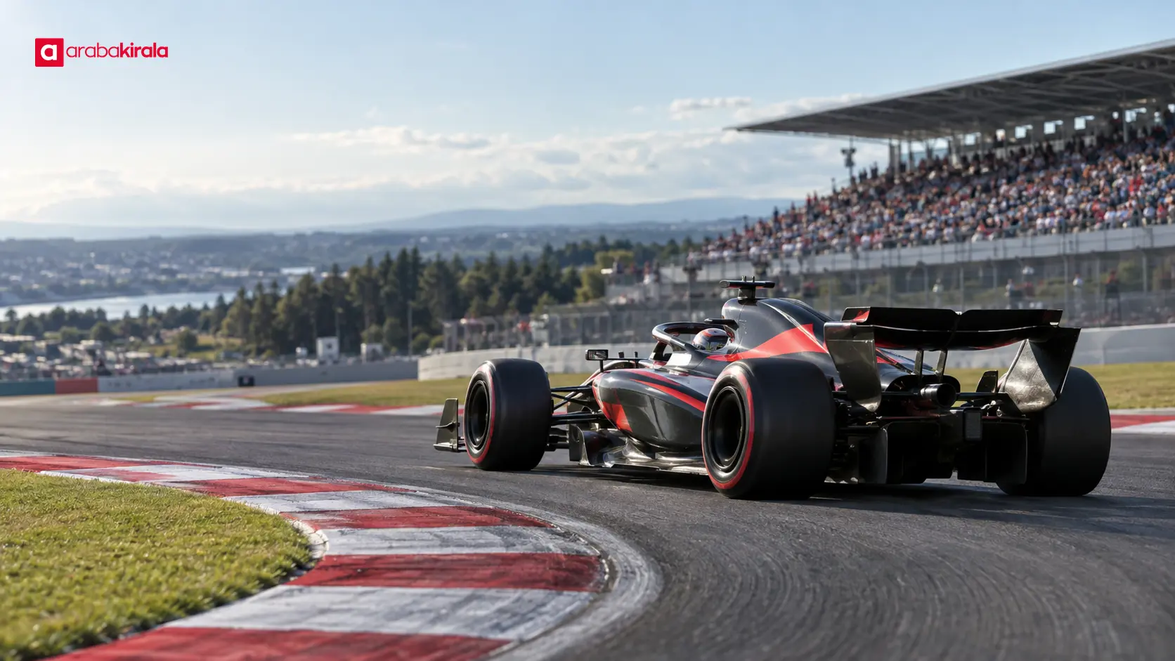 Antrenman seansında virajı dönen Formula 1 aracı