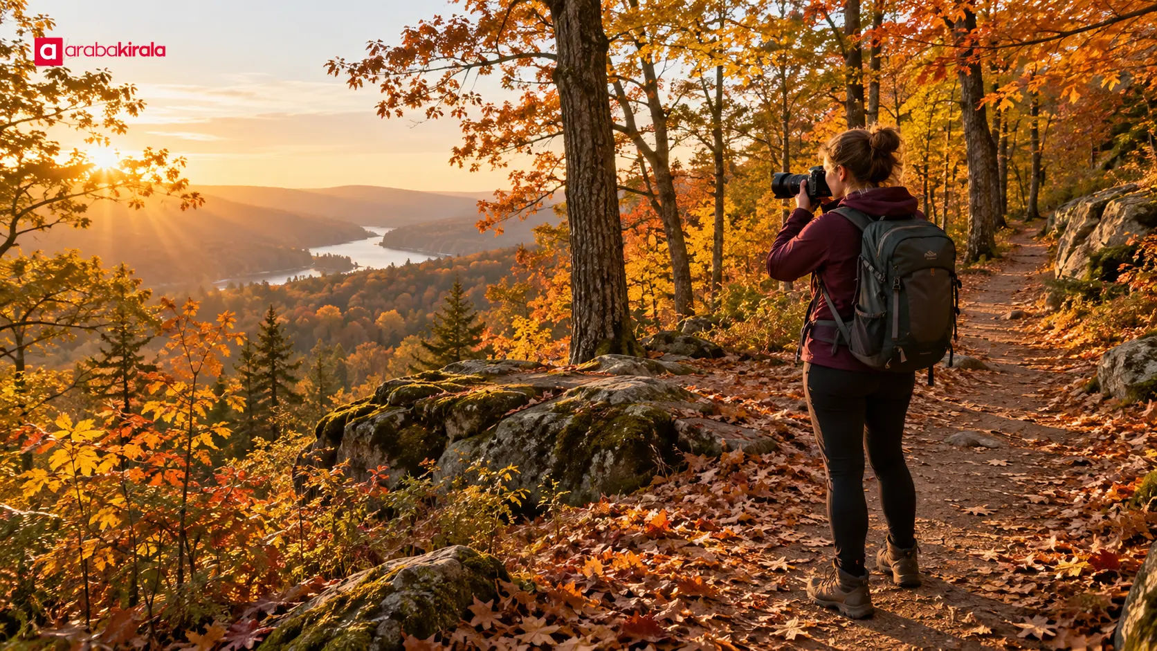 Sonbahar ormanında alçak doğal ışığı değerlendiren fotoğrafçı Sonbahar ormanında alçak doğal ışığı değerlendiren fotoğrafçı